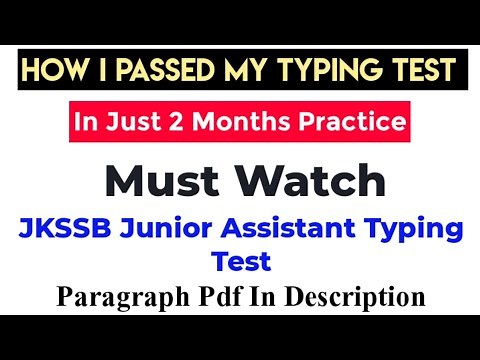 How I Passed My JKSSB Junior Assistant Typing Test | In Just 2 Months 🔥 | Typing Practice Guide