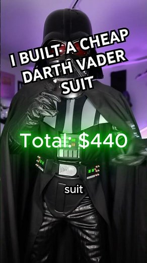 I BUILT A CHEAP DARTH VADER COSTUME #starwars #darthvader #cosplay #shorts #diy