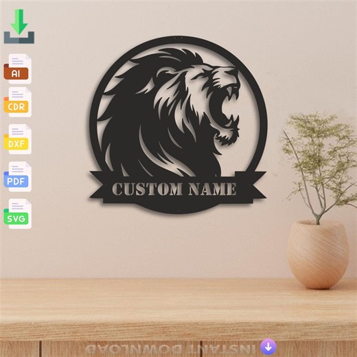 Custom Lion Laser Cut Vector Design – SVG, DXF, Ai, Pdf Files Glowforge, Cricut, CNC, Metal, Wall Decor, Digital Instant Download - Etsy