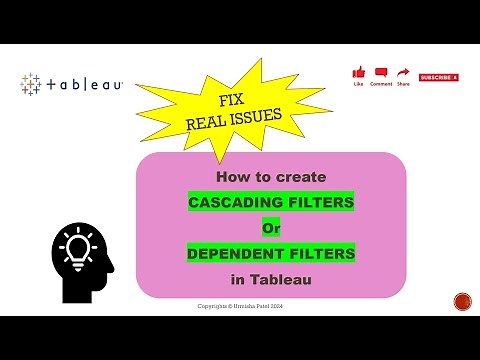 How to create Cascading Filters or Dependent Filters in Tableau | Advanced Tableau