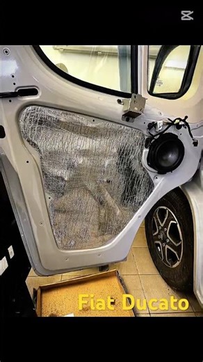 Fiat Ducato door damping. Installing the exact matching Axton speakers and an Eton subwoofer.