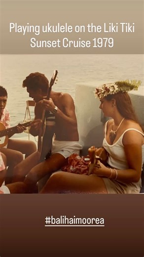 The original Hotel Bali Hai was opened in the early 1960s by the legendary “Bali Hai Boys”—three Californians: Hugh Kelley, Don “Muk” McCallum, and Jay Carlisle. The site is now the Manava Beach Resort. All that remains are this site are the old dock, the iconic banyan tree, and two stone tikis carved by Jay Carlisle, still hidden in a wall.” These photos are just a few of my cherished Bali Hai Moorea memories, including sunset cocktail cruises on the “Liki Tiki”. | Moni Tapu