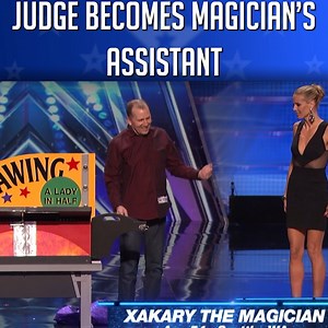 Judge becomes magician's assistant #magic #magician #gottalent | Magicians Got Talent