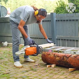 28M views · 107K reactions | Extremely Practical Log Cutting | Bored Panda Art | Facebook