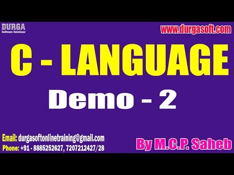C - LANGUAGE tutorials || Demo - 2 || by Mr. M.C.P. Saheb On 11-10-2022 @7PM IST