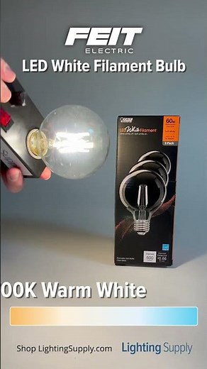 Feit Electric White Filament LED Globe (G2560927CAWFIL/3) #youtubeshorts #ledlights ‪@feitelectric‬