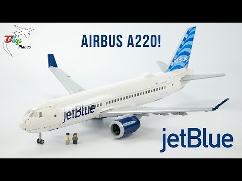 LEGO Jetblue Airbus A220 MOC! Full Interior, 4,000 Pieces, Over 3 Feet Long!