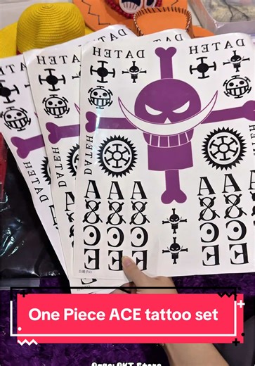 Amazing One Piece ACE Tattoo Set for Fans