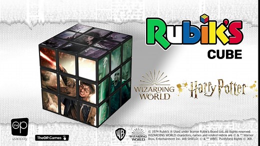 Harry Potter Battle of Hogwarts Rubik's Cube | Collectible Puzzle Cube Featuring Harry Potter Characters - Harry, Ron, Hermione, Draco, Bellatrix, and Voldemort | Officially Licensed 3x3x3 Rubiks Cube