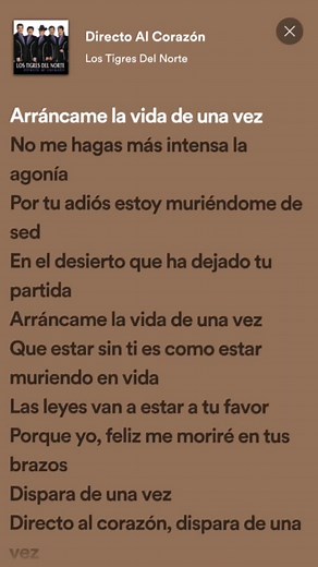 Dispara de una vez al corazón: Los Tigres del Norte