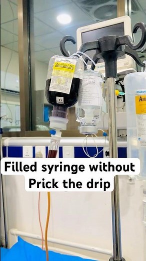 Easy technique | Filled syringe without prick the drip