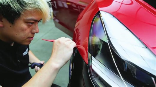 Tesla Model Y installed @CONERGIES Color PPF Metal Cherry Red | Sabrina Fang