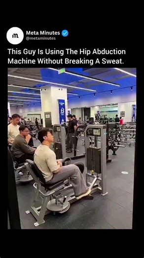 Meta Minutes on Instagram: "A gym-goer is going viral after effortlessly maxing out the hip abduction machine, an exercise that challenges even seasoned lifters. His smooth, controlled reps quickly grabbed the attention of fitness and bodybuilding communities online. The hip abduction movement targets the glutes and outer thighs, demanding strong lower-body stability. Reaching the machine’s top weight with ease shows exceptional strength and control in these muscles. Viewers are amazed by how ea