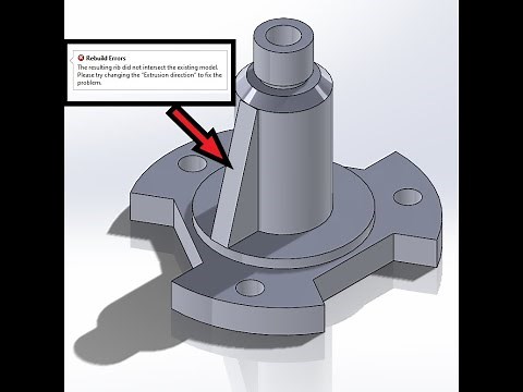 Rib Command : The resulting rib did not intersect the existing model ..