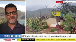 13K views · 43 reactions | 'Cyclone Chido, with winds up to 140mph, has literally flattened everything in its path' Sky's Ashish Joshi has the latest on the challenges facing the recovery efforts on the French island of Mayotte, after the devastating cyclone Full story ➡️ https://trib.al/h3fILTy  Sky 501 and YouTube | Sky News | Facebook