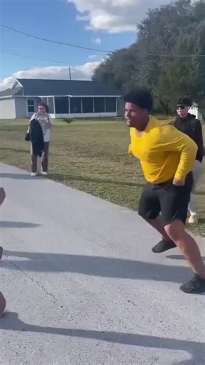 Bro smiling while getting jumped