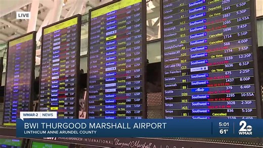 BWI Airport flight delay update from WMAR-2 News' Ja Nai Wright