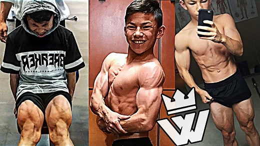 15岁的肌肉小男孩，坚持健身3年，拥有58%的体脂率!