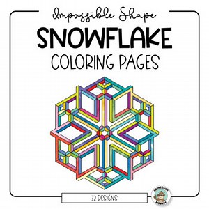 Winter Snowflake Coloring Pages • Impossible Geometry • Fun Art Sub Lesson