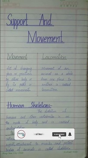 Class 10th | 🧬Biology | Chapter 4th | support and movement biology | biological instruction