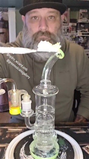 Will on Instagram: "Morning fam, taking a big ass rip out of the tall boy this morning. Smoking on that white runtz from @hydro_wizard.smb , using an opaque bottom glasshouse terp slurper. With a badass turbo sliver that i got from @greenvolcanogallery"