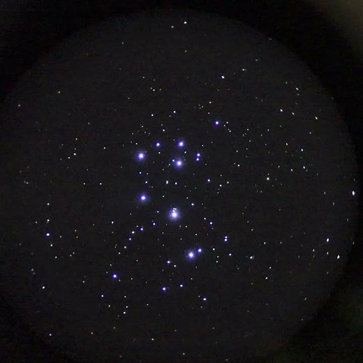 月の無い夜、天体望遠鏡でみるスバル（プレアデス星団│M45) #リアルタイム星空動画 #プレアデス星団 #すばる