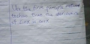 Use the first principle method toshows that the derivative of \... | Filo