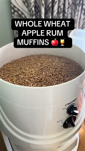 Whole wheat apple rum muffins