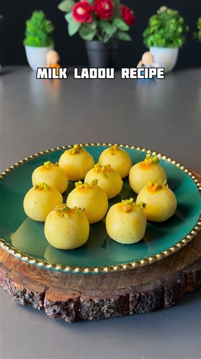 Mansi Chaudhary on Instagram: "Instant Milk Laddu Recipe ⬇️ *RECIPE* 1. In a bowl add 2 cup of milk powder and 2 cup of normal milk. 2. Mix until it become lumps free. 3. In a pan add 1 tbsp ghee and milk mixture. 4. Add kesar milk and cook until it become thick. 5. Cool it down and add 1 cup of sugar powder and half tbsp of cardamom powder. 6. Make laddoo of the mixture and granish with pistachios. 7. Your instant milk laddo is ready. Enjoy Please follow @khana_peena_recipe for more recipes and