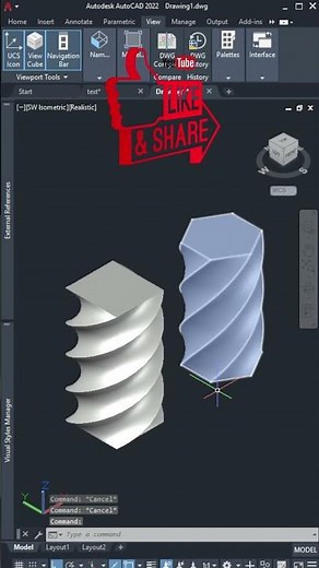 This 3D trick in AutoCAD changes EVERYTHING | SWEEP + TWIST #shorts #tutorial #autocad #autodesk ...
