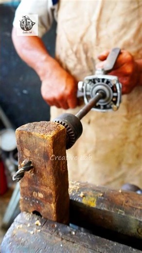 Unbelievable DIY! Hand Drill Made from a Broken Angle Grinder #shorts