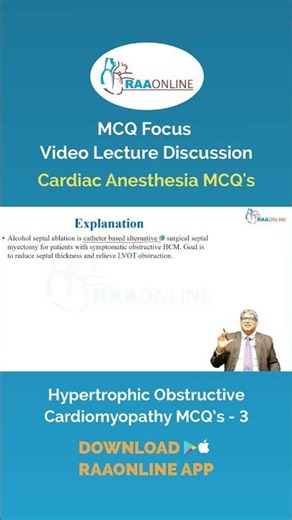 MCQ Focus | Hypertrophic Obstructive Cardiomyopathy MCQ’s - 3 by Prof. Ranjith Karthekeyan