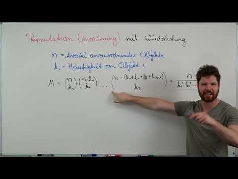 Permutation mit Wiederholung, ÜBERSICHT + Beispiele, Kombinatorik Anordnung von Elementen
