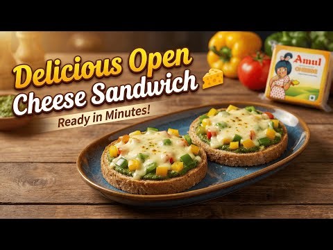 Delicious Open Cheese Sandwich 🧀 | Quick & Easy Snack Recipe #marathirecipe #cooking #food