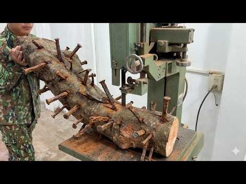 The Mystery Of The Bent Tree Trunk // Masterful Woodworking Skills Have Created A Masterpiece Table