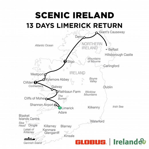 On our most in-depth tour of this rolling green paradise, you’ll experience the luck of the Irish at every scenic turn. Join Globus on this full loop around the Emerald Isle, from coastal ports to medieval villages and everything in between! | Globus