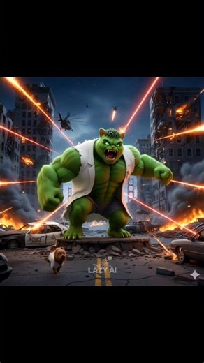 The Hulk Cat Story 🧟‍♂ || #hulksmash #avengers 🧌