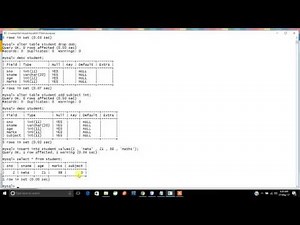 DDL commands in mysql Alter Create and Drop