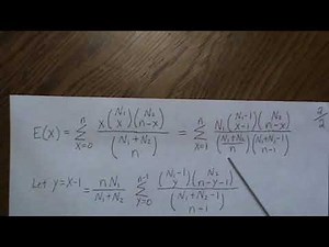 Mean and Variance Hypergeometric Distribution