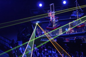 Adafruit RGB Strip on stage with Black Eye Peas!