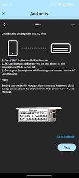 Daikin Wifi setting