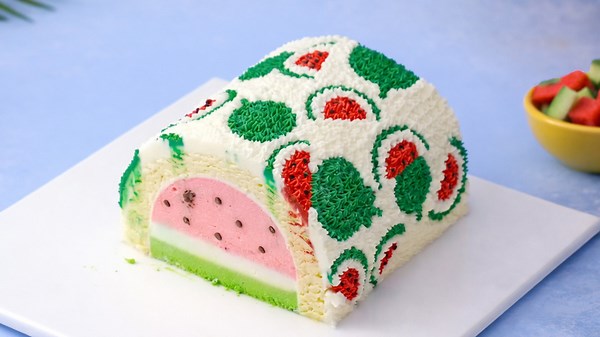 Watermelon surprise cake slice design