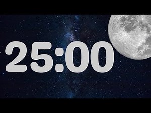 25 Minute Timer with Calm Piano Music | Fun Moon Timer with Music for Classroom | Piano Alarm at End