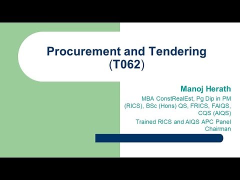 Procurement and Tendering