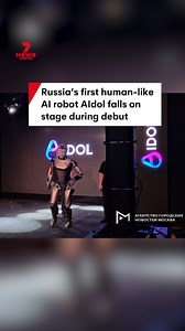 Russia’s first humanoid robot, named AIdol, has taken a tumble on stage just seconds into its highly anticipated debut in Moscow on Tuesday. Vladimir Vitukhin, CEO of the Russian robotics firm Idol, said the robot was still in its testing phase. “I hope that this mistake will turn into an experience,” Vitukhin said. #robot #humanoid #Moscow #technology #tech | 7NEWS Australia