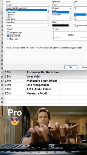 25K views · 252 reactions | Superscript in excel  #excel #office #spreadsheet | Time to Office | Facebook