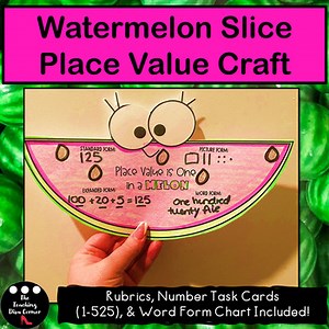 Watermelon Math Place Value Craft