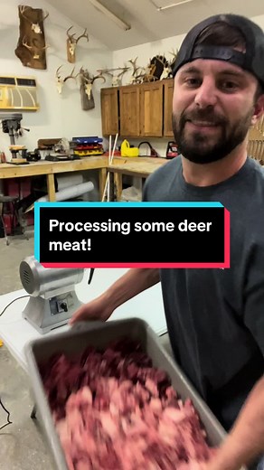 Finally got around to processing some deer meat into ground meat. Save the money you spend on a processor and use it to pick up another bad habit! #deerhunting #meat #venison #cooking #howto #butcher #dudewipes @dudewipes