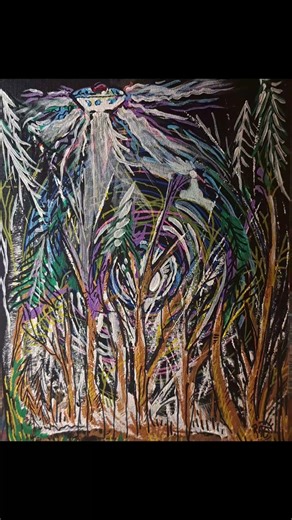 ufo painting www.darrynrae.com #acrylicscenery #acrylicpainting