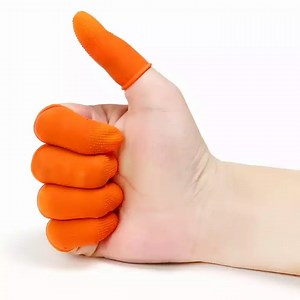 [Hot Item] Orange Anti-Slip Industrial Latex Finger Cots Antistatic Finger Stall